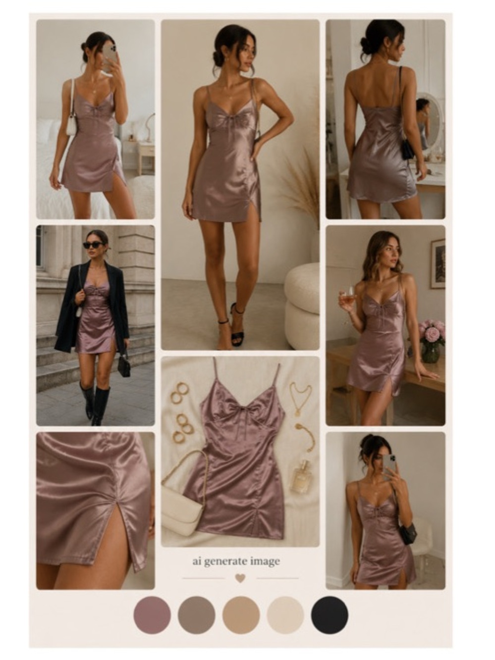 Mimosa Dusty Rose Satin Slip Mini Dress